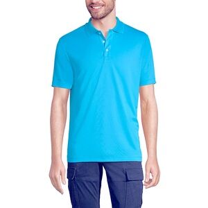 NEW Lands' End Tailored Fit Turquoise Short Sleeve Polo Shirt Large